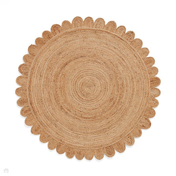 Savannah Jute Scallop Natural Round Rug-Think Rugs-Rug Love - The Most Loved Rug Store